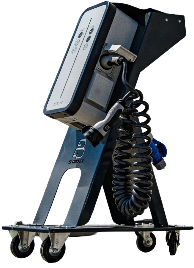 Borne mobile anthracite avec câble de charge enroulé