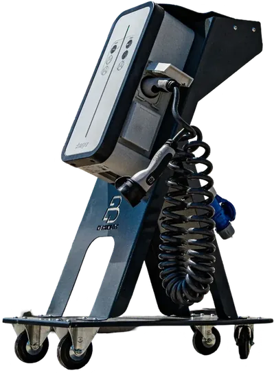 Borne mobile anthracite avec câble de charge enroulé